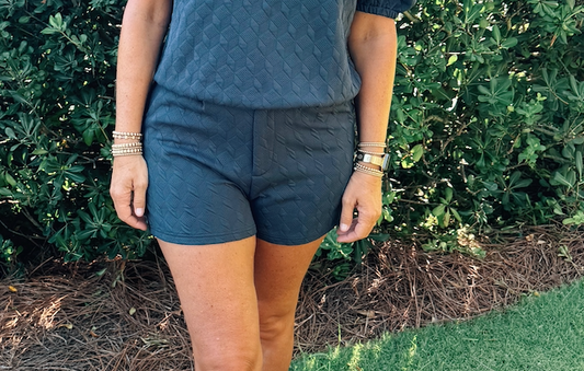 Navy Knit Shorts