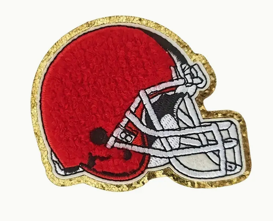 Chenille Football Helmet Stick On Patch