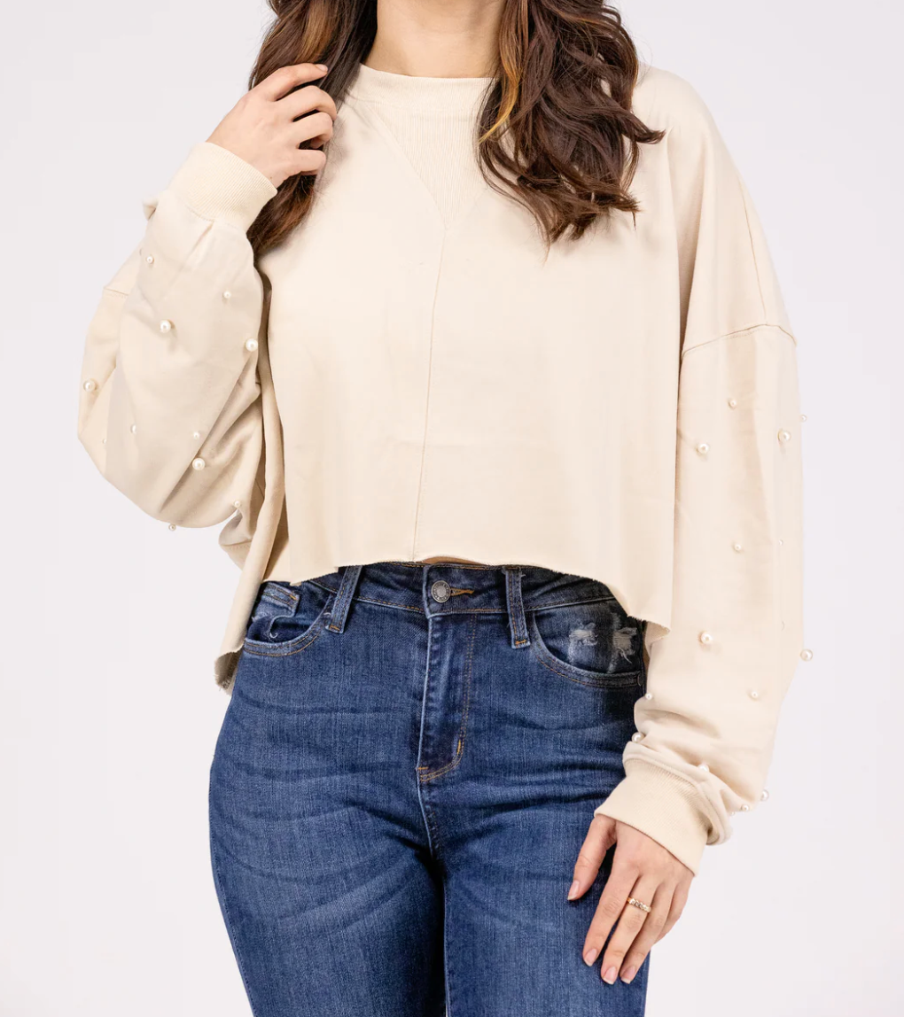 Pearl Cropped Sweatshirt