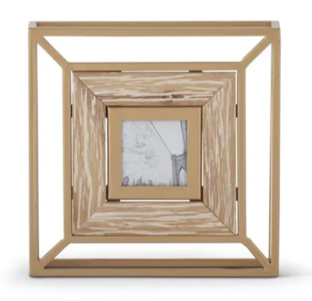 Gold Metal & Wood Modern Photo Frames