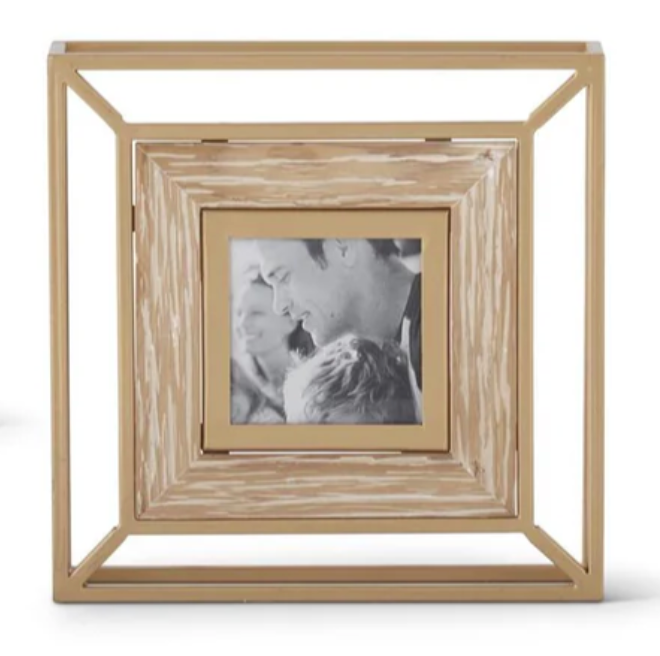 Gold Metal & Wood Modern Photo Frames