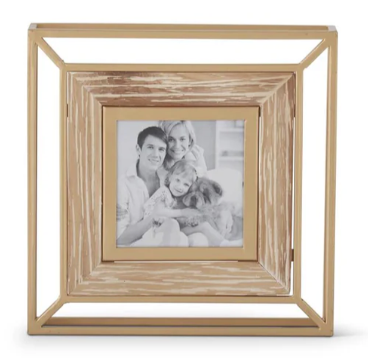 Gold Metal & Wood Modern Photo Frames