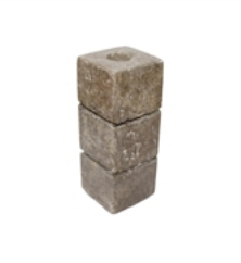 Grey Travertine Streaked Candle Holder Lg