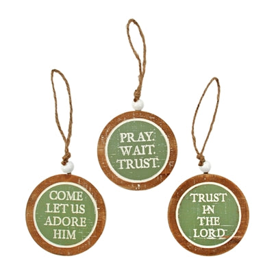 Green and Natural Trust  Bead Ornaments