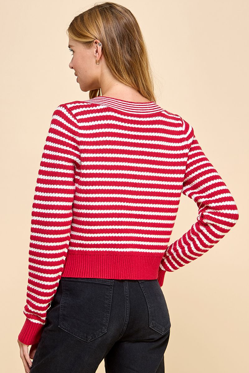 Bow Striped Sweater