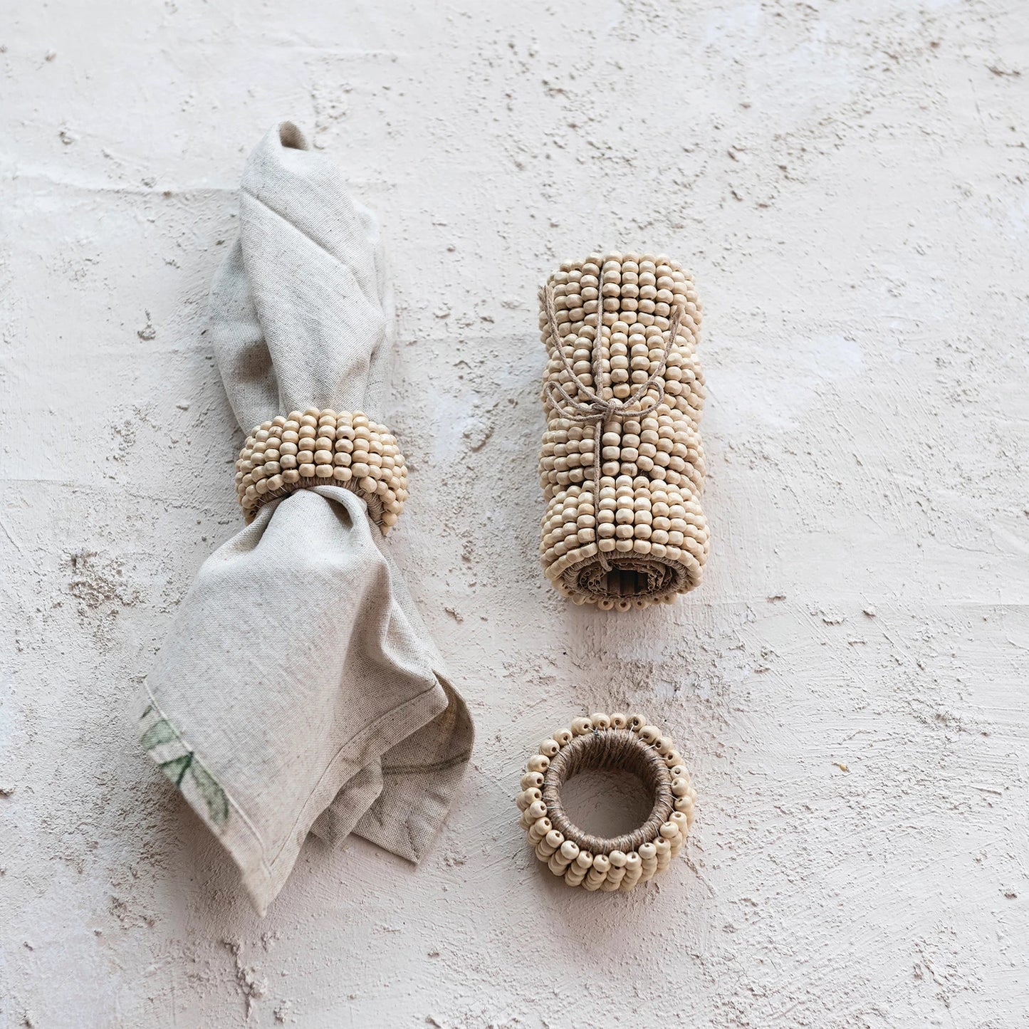 Mango Wood Bead Napkin Rings