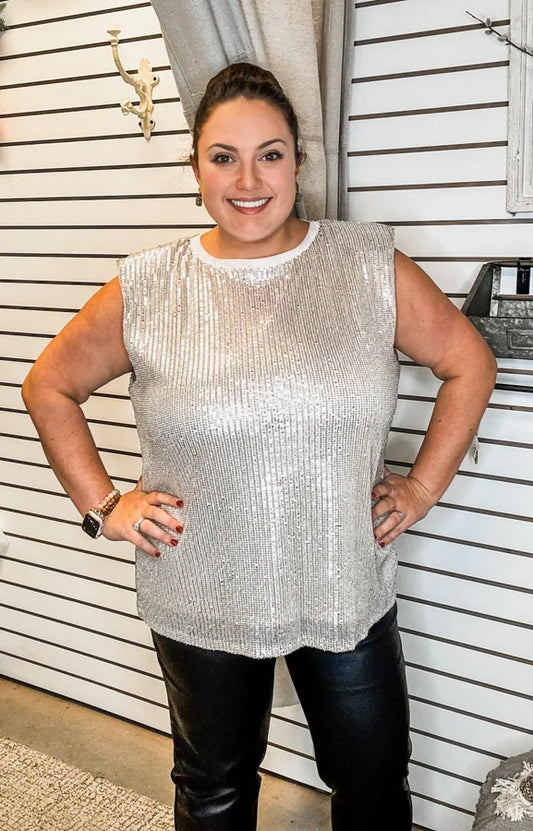 Champagne Sequin Top