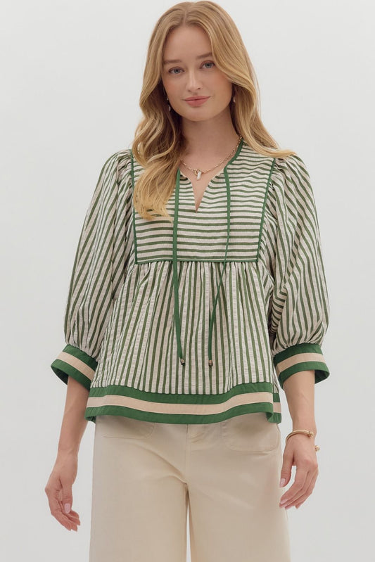 Woven Stripe Top