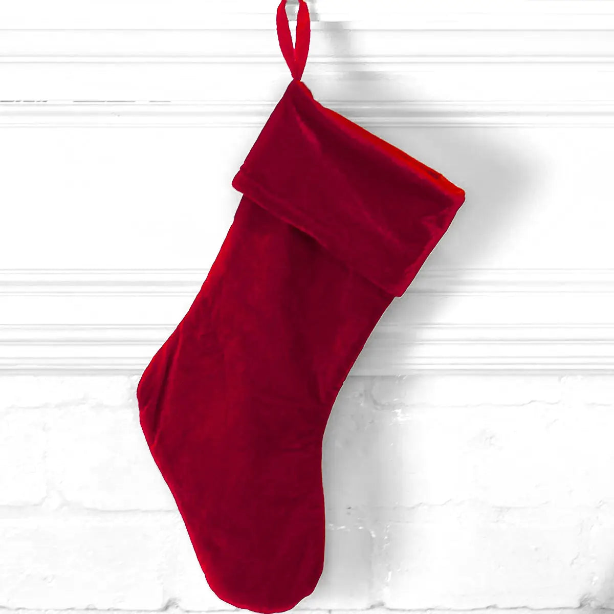 Velvet Stocking Dark Red