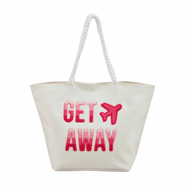 White Get Away Beach Bag