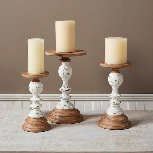 Two-Tone Wood Candle holder